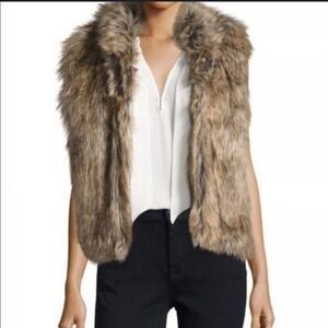 Joie Pruce Reversible Faux Fur Vest Jacket